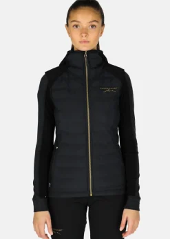 Best Swedemount Nordic Hybrid Hooded Vest W Black/Charcoal