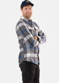 Clearance Swedemount Nordkap Flannel Shirt Grey/Blue