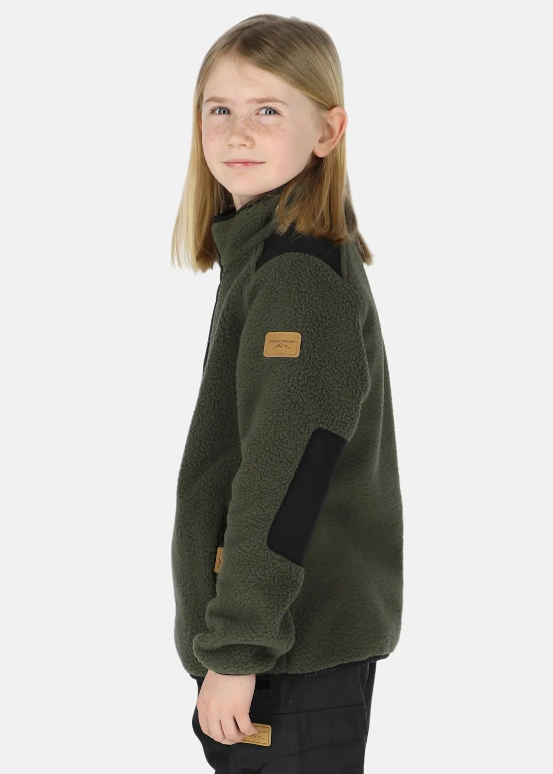 Outlet Swedemount Nordkap Pile Halfneck JR Olive/Black