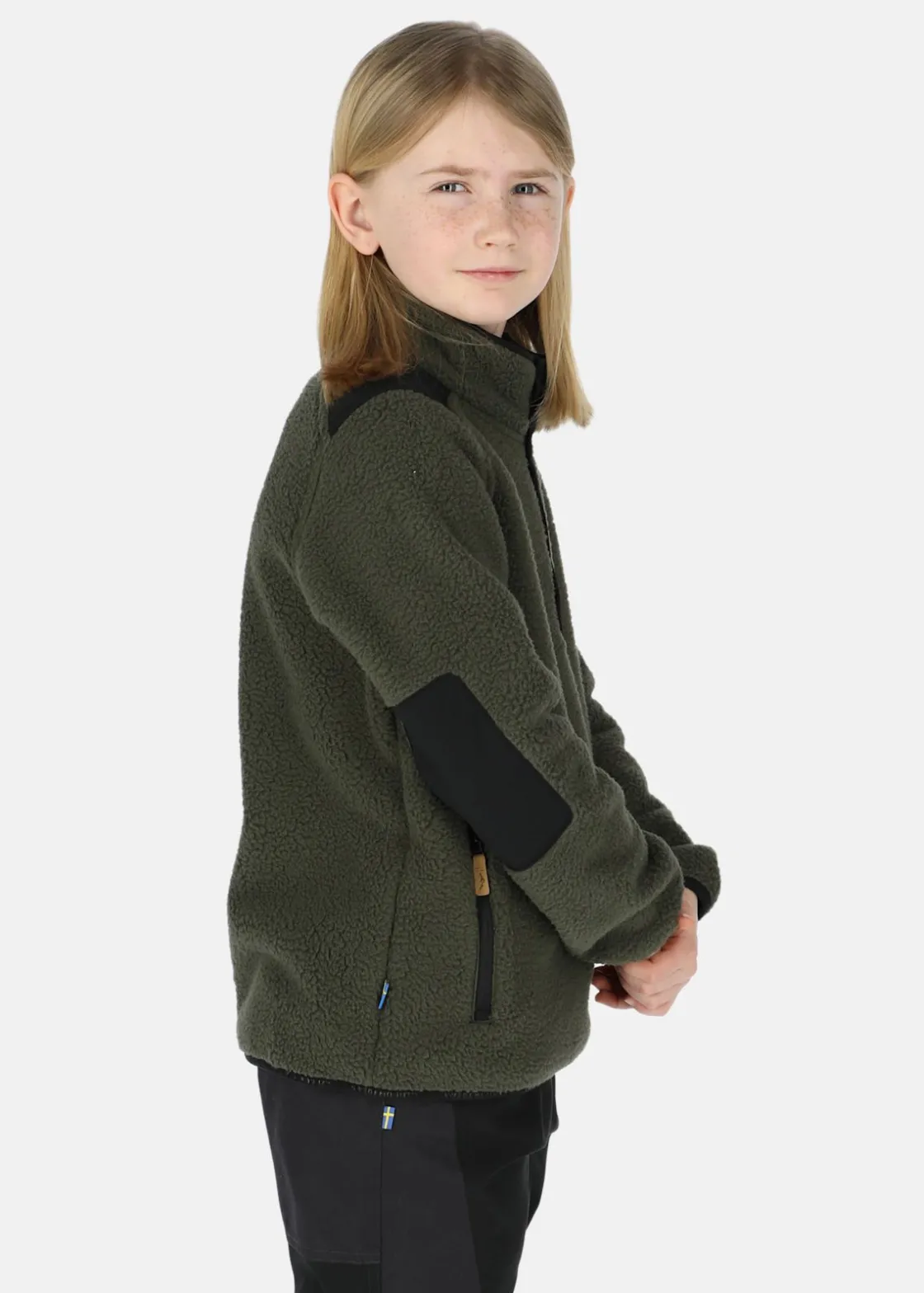 Outlet Swedemount Nordkap Pile Halfneck JR Olive/Black