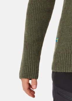 Clearance Swedemount Nordkap Wool Sweater Half Zip Olive Melange