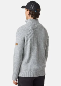 Clearance Swedemount Nordkap Wool Sweater Half Zip Lt Grey Melange