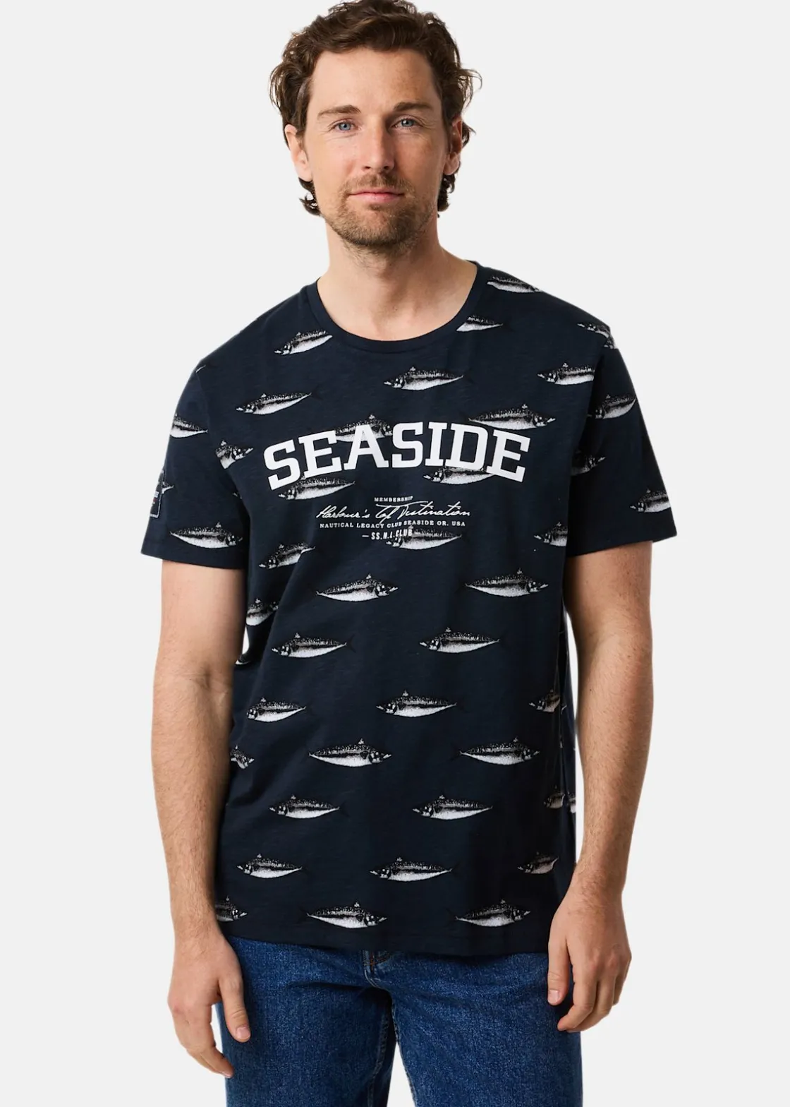 Best Seaside Ocean Tee Navy Makerill