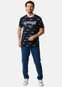 Best Seaside Ocean Tee Navy Makerill