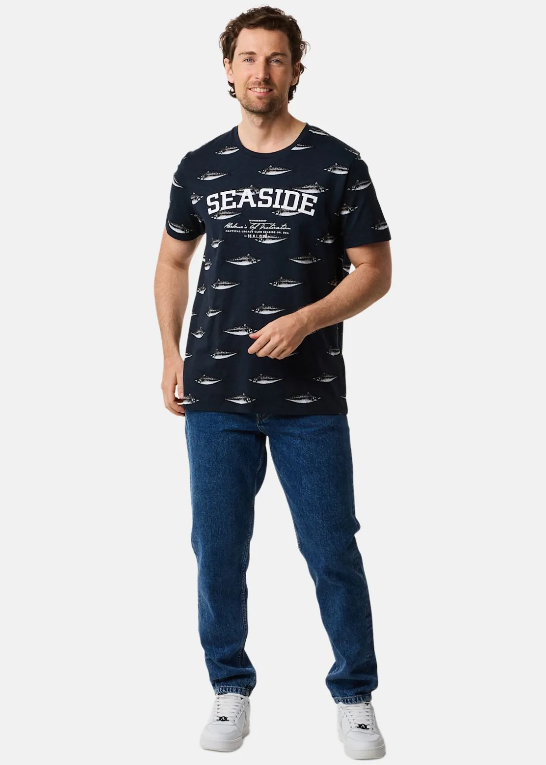 Best Seaside Ocean Tee Navy Makerill