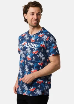 Clearance Seaside Ocean Tee Navy Palm Boat