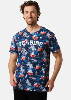 Clearance Seaside Ocean Tee Navy Palm Boat