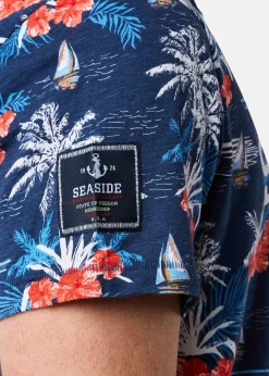 Clearance Seaside Ocean Tee Navy Palm Boat