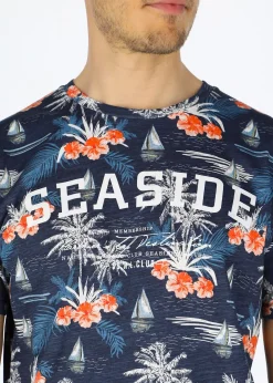 Clearance Seaside Ocean Tee Navy Palm Boat