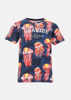 New Seaside Ocean Tee JR Blue Electric Jellyfish