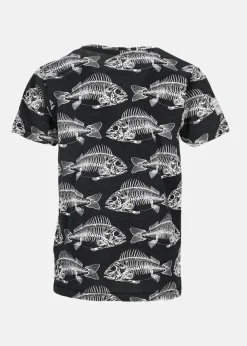 Online Seaside Ocean Tee JR Black Fish Skeleton