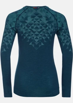 New Odlo W Crew neck l/s KINSHIP P blue wing teal melange