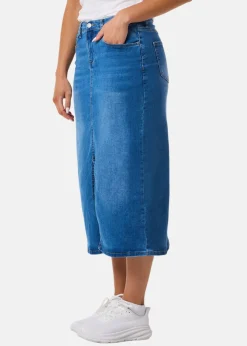 Discount Seaside Oregon Long Denim Skirt W Dk. Denim