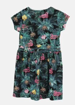 Outlet Blount & Pool Pink Flamingo Aruba Dress JR Black AoP