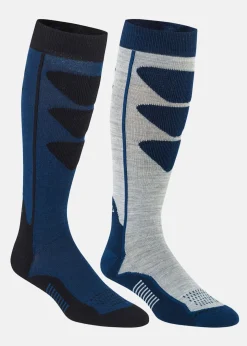 New Bula 2PK Alpine Ski Socks Denim