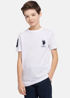Outlet US Polo Kids PLAYER 3 TSHIRT White / Dark Sapphire Navy DHM