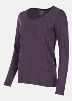 Best Denim Factory Pocket LS Tee W Plum Melange