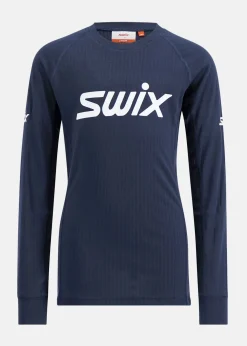 Outlet Swix RaceX Classic Long Sleeve Jr Dark Navy/Bright White