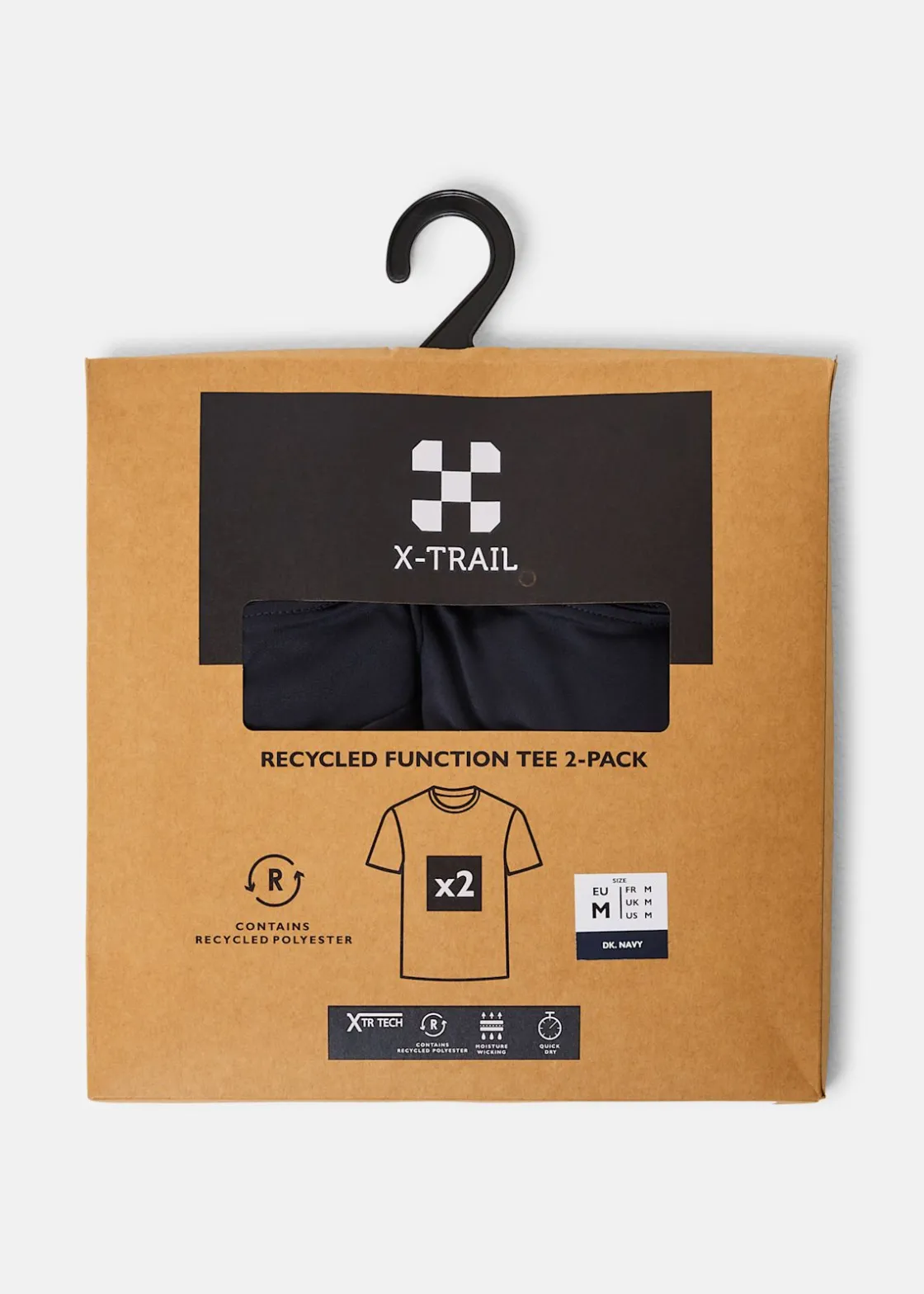 Outlet X-trail Recycled Function Tee 2-Pack Dk. Navy