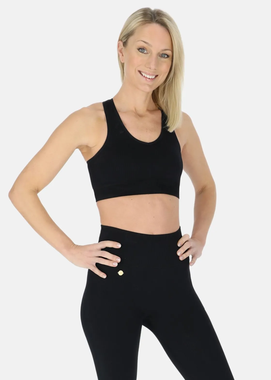 Hot Swedemount Ribbed Seamless Bra W Black