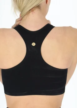 Hot Swedemount Ribbed Seamless Bra W Black