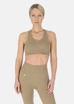 New Swedemount Ribbed Seamless Bra W Coffee