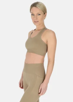 New Swedemount Ribbed Seamless Bra W Coffee