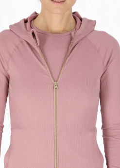 Sale Swedemount Ribbed Seamless Fullzip Hood W Dusty Rose
