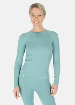Best Swedemount Ribbed Seamless Long Sleeve W Seaweed Green