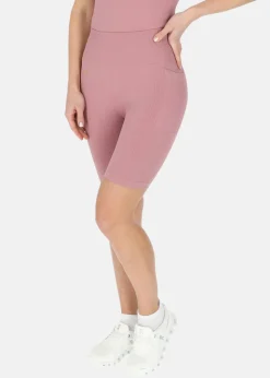 Swedemount Ribbed Seamless Short Tights W Dusty Rose