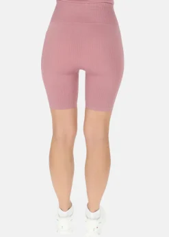 Swedemount Ribbed Seamless Short Tights W Dusty Rose
