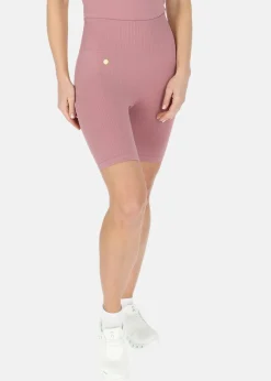 Swedemount Ribbed Seamless Short Tights W Dusty Rose