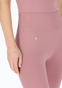 Swedemount Ribbed Seamless Short Tights W Dusty Rose