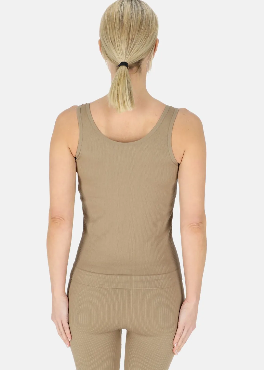 Sale Swedemount Ribbed Seamless Tank Top W Coffee