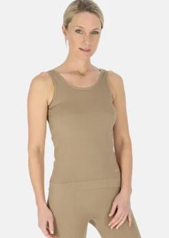 Sale Swedemount Ribbed Seamless Tank Top W Coffee