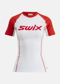 Online Swix Roadline RaceX Short Sleeve W Bright White/Fiery Red