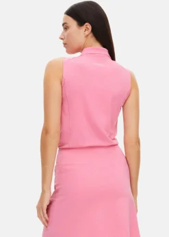 Röhnisch Rumie Sleeveless Poloshirt Pink Carnation