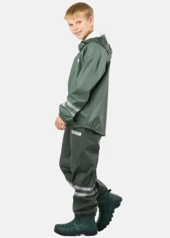 New Swedemount Rusk Rain Set JR Olive/Dk Olive