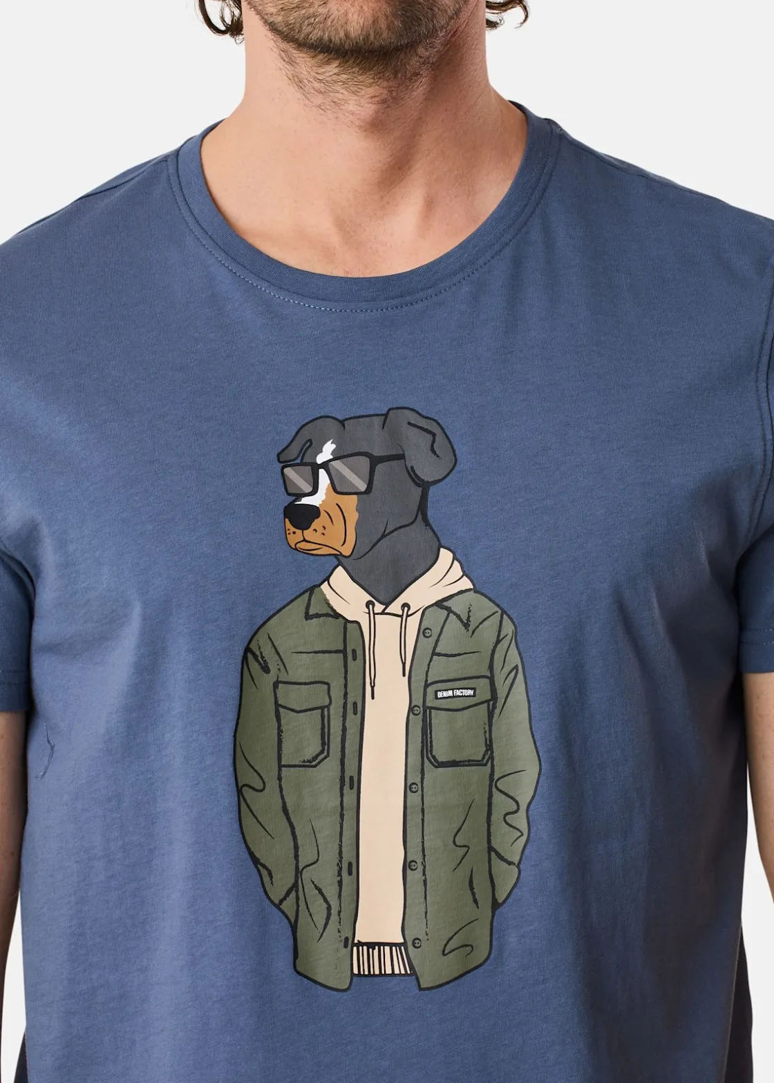 Best Denim Factory San Diego Tee Denim Blue