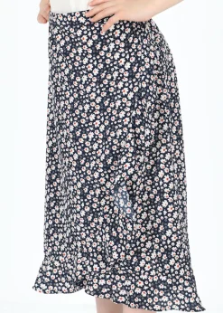 Discount Seaside Sankt Claud Long Skirt JR Navy Flower