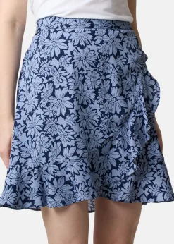 New Seaside Sankt Claud Short Skirt W Daisey Flower Blue