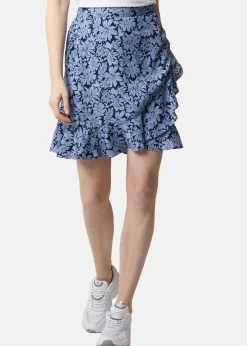 New Seaside Sankt Claud Short Skirt W Daisey Flower Blue