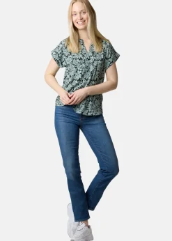 Outlet Seaside Sankt Claud Tunic Top W Daisey Flower Green