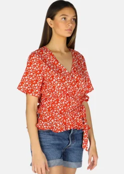 Outlet Seaside Sankt Claud Wrap Top W Red Flower