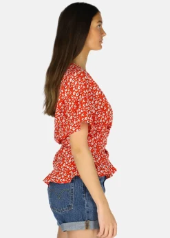 Outlet Seaside Sankt Claud Wrap Top W Red Flower