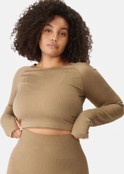 Outlet Röhnisch Seamless Crop Long Sleeve Oak