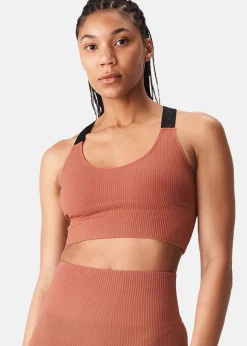 Clearance Röhnisch Seamless Rib Sportsbra Copper Brown