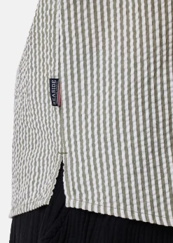 Seaside Seersucker Pique Shirt Olive