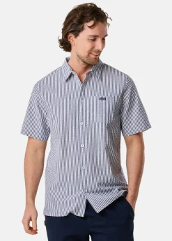 Seaside Seersucker Shirt Blue Stripe