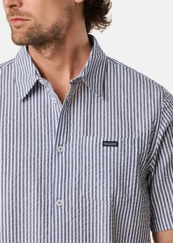 Seaside Seersucker Shirt Blue Stripe